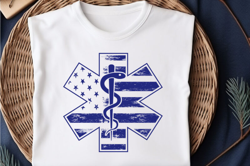 EMS SVG , EMT svg , Star of Life png , Paramedic svg , EMS American flag SVG Files