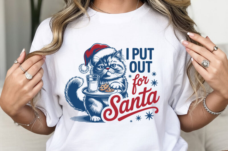 I Put Out for Santa Funny Cat Christmas T-shirt Jesus is the Reason for the Season Raccoon