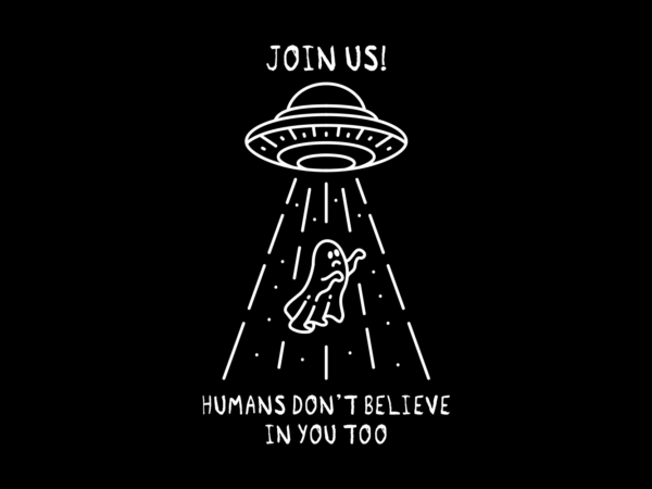 Ghost and alien t shirt design template