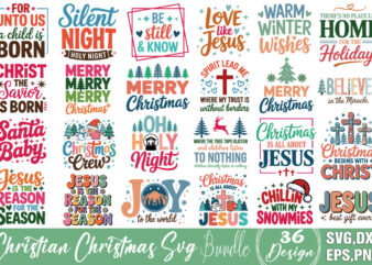 Christian Christmas T-shirt Bundle Christian Christmas SVG Bundle