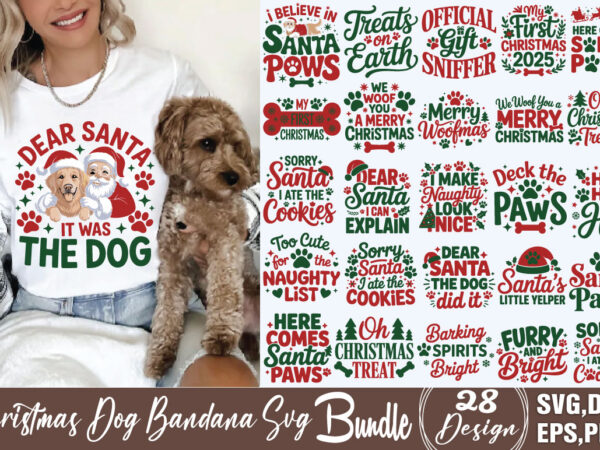 Christmas dog bandana t-shirt bundle christmas dog bandana svg bundle