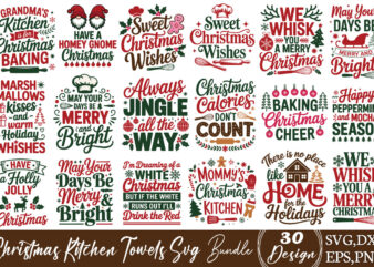 Christmas Kitchen Towels T-shirt Bundle Christmas Kitchen Towels Svg Bundle
