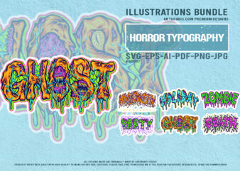 Creepy graphic design halloween slime zombie ghost death party font