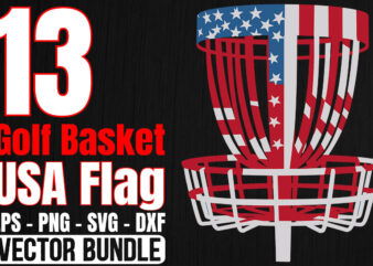 Disc golf basket american flag svg bundle, 4th of july