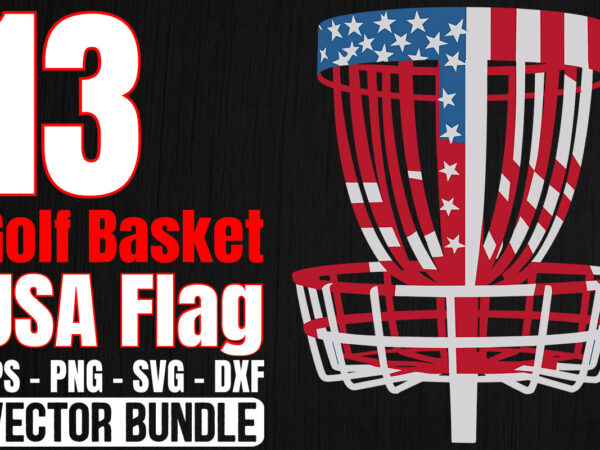 Disc golf basket american flag svg bundle, 4th of july t shirt vector illustration
