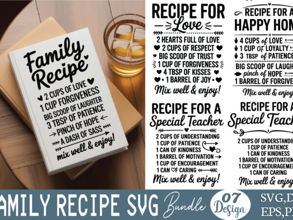 Family recipe t-shirt bundle family recipe svg bundle