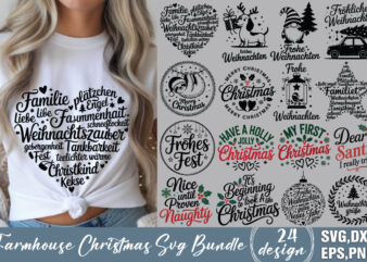 Farmhouse Christmas T-shirt Bundle Farmhouse Christmas Svg Bundle