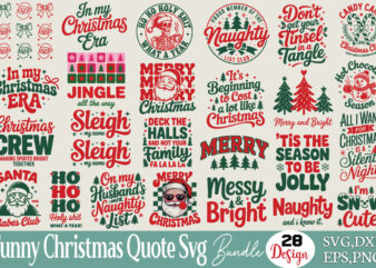 Funny Christmas Quote T-shirt Bundle Funny Christmas Quote SVG Bundle