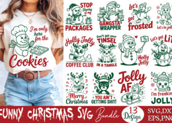 Funny Christmas T-shirt Bundle Funny Christmas SVG Bundle