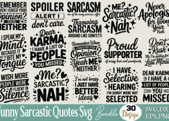 Funny Sarcastic Quotes T-shirt Bundle Funny Sarcastic Quotes Svg Bundle