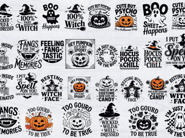 Halloween day svg bundle, funny spooky quotes, halloween shirt graphic t shirt
