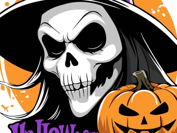 Hallowen skull and pumpkin graphic t shirt