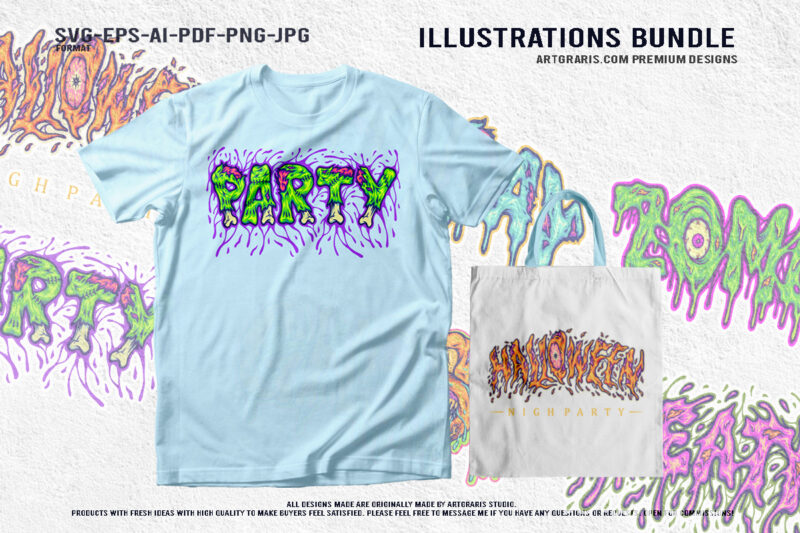 Creepy graphic design halloween slime zombie ghost death party font