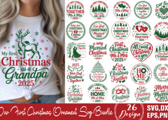 Our first christmas ornament t-shirt bundle our first christmas ornament svg bundle
