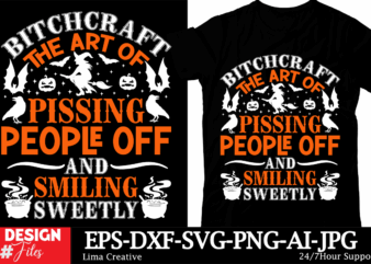 Bitchcraft The Art Of Pissing Pepople Off And Smilling Sweetly T-shirt Design ,Comfort Colors Halloween Shirt, Halloween Spooky Shirt, Fall