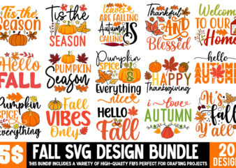 Fall SVG Bundle, Fall T-shirt Design Bundle, Fall Graphic Illustration, Autumn SVG Cut File, Autumn Sublimation