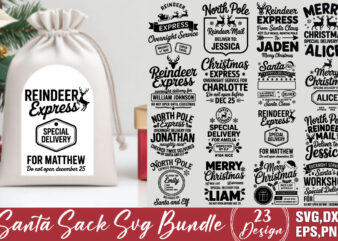 Santa sack t-shirt bundle santa sack svg bundle