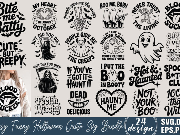 Sassy funny halloween quote t-shirt bundle sassy funny halloween quote svg bundle
