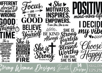Strong Woman T-shirt Bundle Strong Woman Svg Bundle