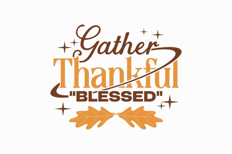 Thanksgiving Typography Quote T-shirt Designs Bundle