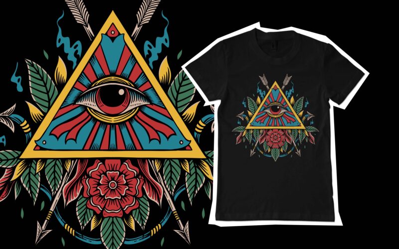 The eyes illustration for tshirt design
