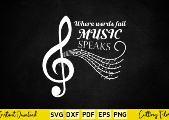 Where Words Fail Music Speaks Svg Music