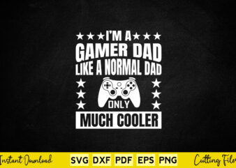 I’m A Gamer Dad Like A Normal Dad Only Much Cooler Svg Video Gamer