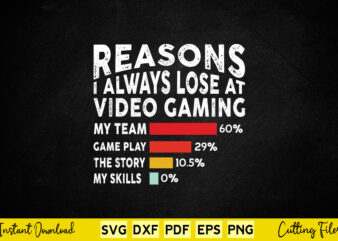 Reasons I Always Lose at Video Gaming Svg Video Gamer