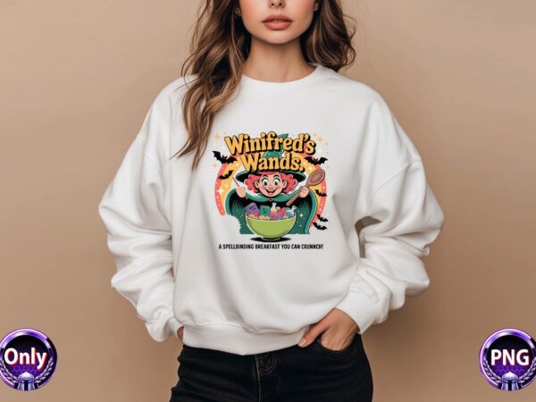 Winifred’s wands a spellbinding breakfast you can crunnch! t shirt design for sale Winifred’s wands a spellbinding breakfast you can crunnch! t shirt design for sale