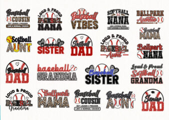 Baseball Svg Bundle, Softball SVG, Baseball Mom svg Bundle, Leopard svg,