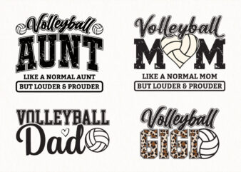 Volleyball Family Bundle Volleyball Mom Dad Aunt Gigi Quotes Sport Design Sublimation PNG SVG Tshirt Graphics