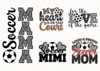 soccer mom svg bundle soccer mama mimi quotes sporty design pack football lover cute family supporter art