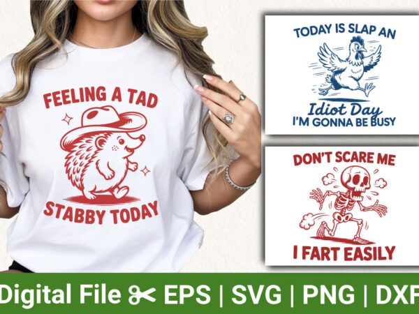 Funny animal svg bundle, sarcastic hedgehog design, chicken humor clipart, skeleton joke svg, parody tshirt quotes,