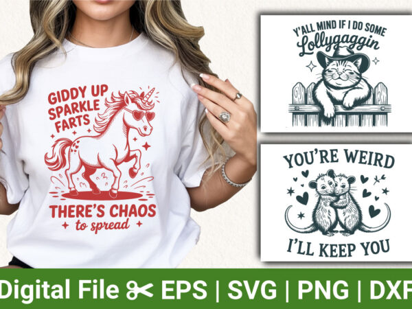 Funny cute animal quote bundle | unicorn cat mouse humor svg png | whimsical sarcastic t‑shirt design sublimation pack Funny cute animal quote bundle | unicorn cat mouse humor svg png | whimsical sarcastic t‑shirt design sublimation pack