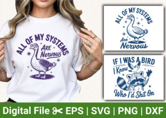 Funny Sarcastic Animal Quote Bundle | Goose and Raccoon Humor SVG PNG | Witty Cute T‑Shirt Design Sublimation Pack