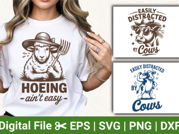 Funny farm animal bundle cow and sheep illustration rustic country humor design for t shirt print and sublimation Funny farm animal bundle cow and sheep illustration rustic country humor design for t shirt print and sublimation