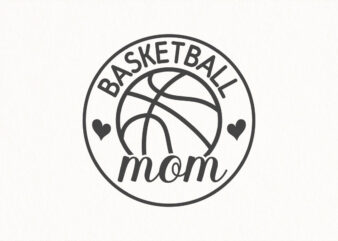 basketball mom svg, minimalist basketball design, sport mom heart logo, simple line art basketball svg for t shirt print
