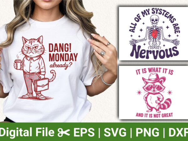Funny animal quote svg png bundle | cat raccoon skeleton humor designs | sarcastic witty t‑shirt sublimation graphics pack Funny animal quote svg png bundle | cat raccoon skeleton humor designs | sarcastic witty t‑shirt sublimation graphics pack