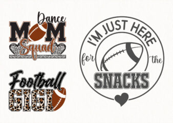 Football Gigi Dance Mom Squad Snacks SVG Bundle, Leopard Print Family Sports Quotes, Funny Football Sublimation, Cricut Cut File, Digital Do