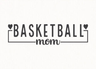 basketball mom svg, modern typography basketball design, minimalist heart style svg for sport mom shirt and craft print
