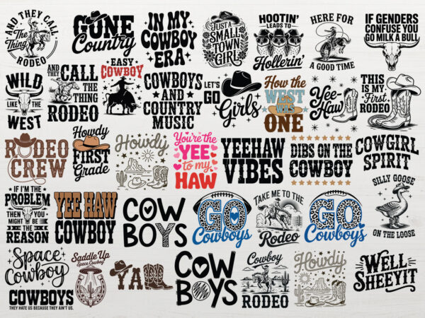Cowboy quotes svg bundle rodeo svg western t-shirt design png Cowboy quotes svg bundle rodeo svg western t-shirt design png