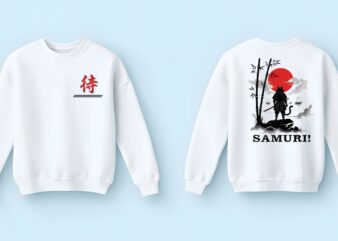 Samurai Cat Japanese Aesthetic Hoodie Design