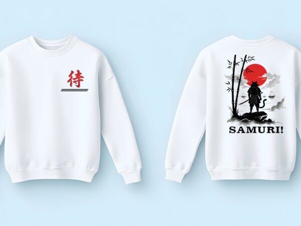 Samurai cat japanese aesthetic hoodie design Samurai cat japanese aesthetic hoodie design