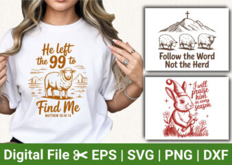 christian faith bundle sheep and bunny illustration bible verse quote religious design for t shirt print and sublimation