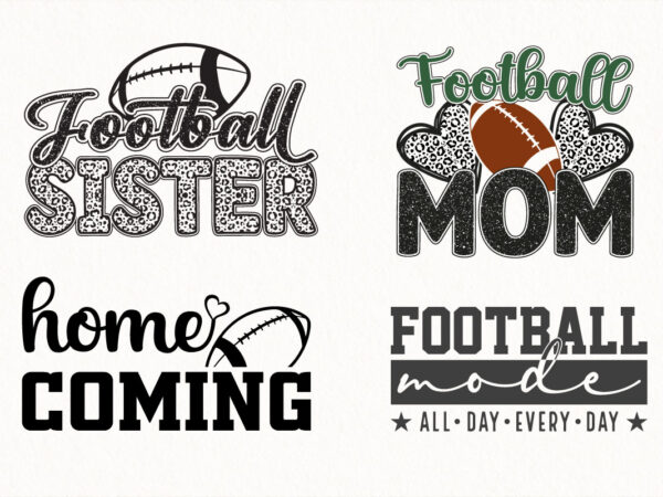 Football mom sister mode homecoming svg bundle, leopard print football quote designs, sports family sublimation, football shirt cricut cut f