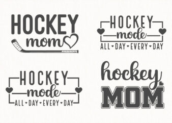 Hockey Mom SVG Bundle, Hockey Mode Quote PNG, Sports Mom Sublimation Designs, Heart Hockey Stick Clipart for T-Shirts and Tumblers