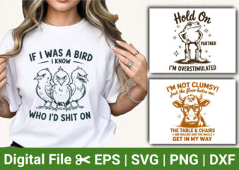 funny animal svg bundle, sarcastic quotes clipart, angry bird svg design, cowboy frog artwork, cow humor graphic, witty tshirt sublimation a