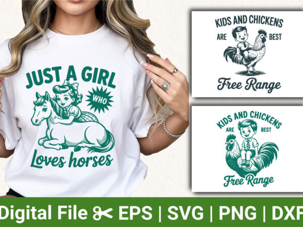 Vintage farm animal bundle horse and chicken illustration rustic country humor design for t shirt print and sublimation Vintage farm animal bundle horse and chicken illustration rustic country humor design for t shirt print and sublimation
