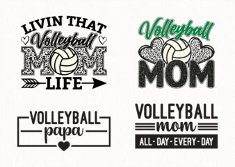Volleyball Mom and Papa SVG Bundle, Leopard Print Volleyball Life Quotes, Sport Family Sublimation, Volleyball Shirt Design, Cricut Cut File