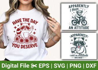 funny animal t shirt bundle, sarcastic raccoon cow attitude quotes, cute animal coffee sunflower design vector graphics